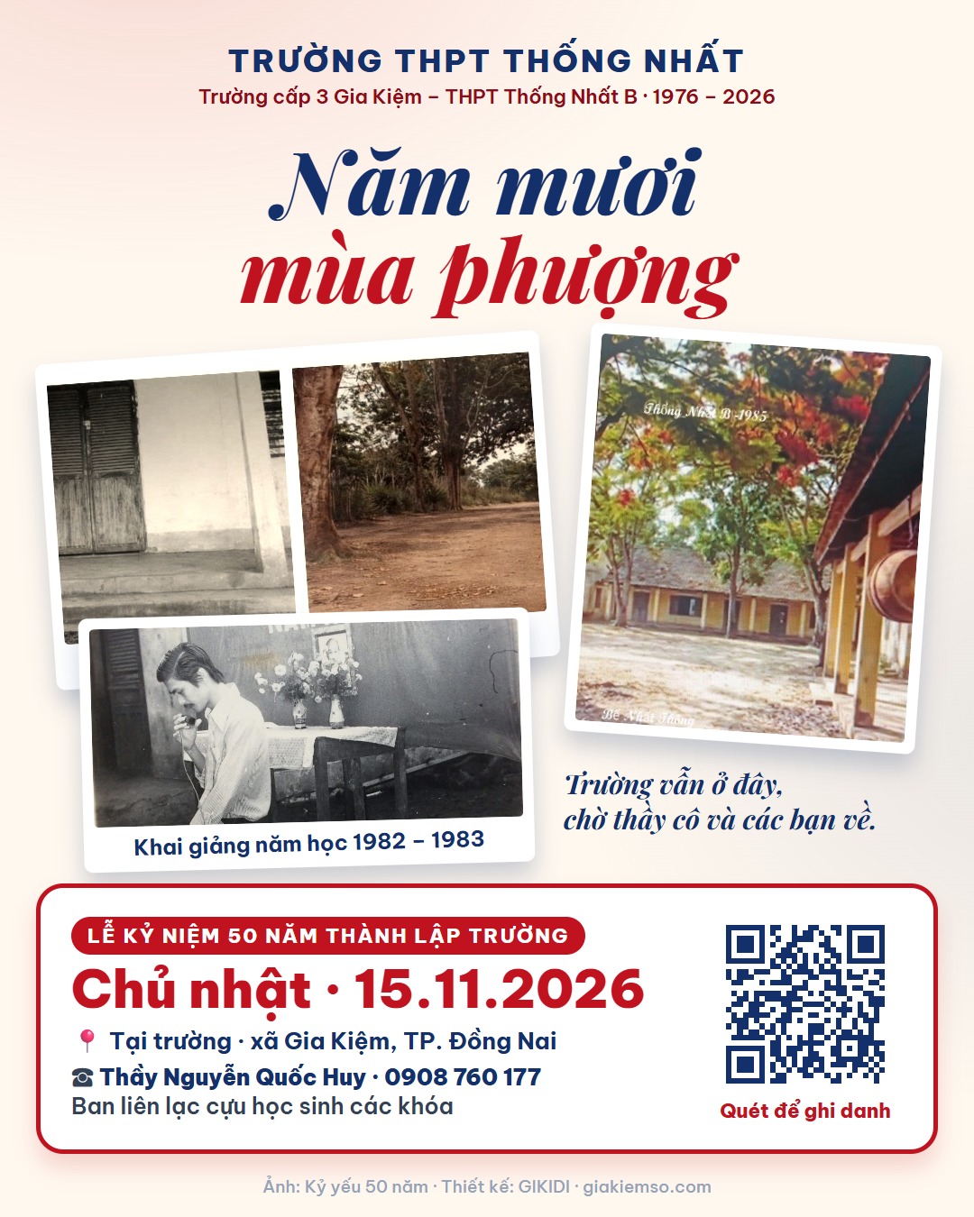 Năm mươi mùa phượng — Lễ kỷ niệm 50 năm, Chủ nhật 15/11/2026
