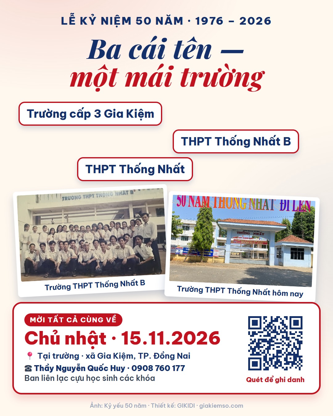 Ba cái tên, một mái trường