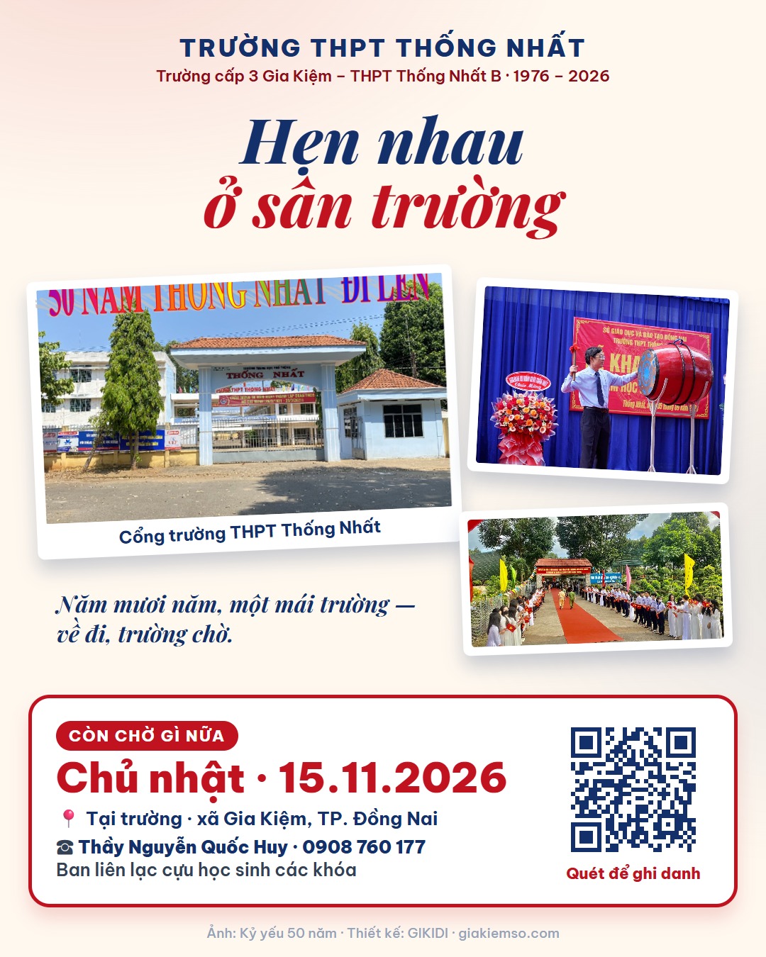 Hẹn nhau ở sân trường — cổng trường THPT Thống Nhất